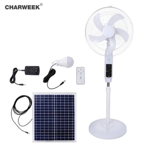 16inch Solar Rechargeable Standing Fan by Charweek