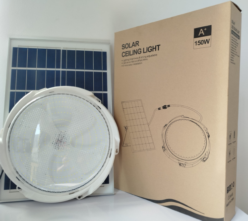150w Solar Indoor/Outdoor Ceiling Light with Panel & Remote Control - Image 5