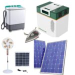 Solar Bundle S02 - 11kg Hisense Washing machine with air dryer + Cola2000 Solar Generator + Solar standing fan + Solar pressing iron and Two 350watts solar panels