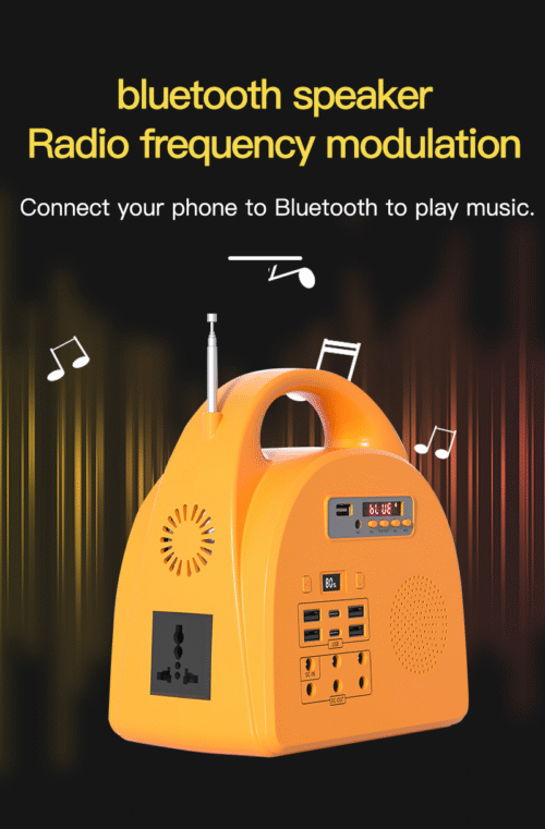 200 Watts Portable Solar Power Storage Station + Bluetooth Audio Function - Image 4