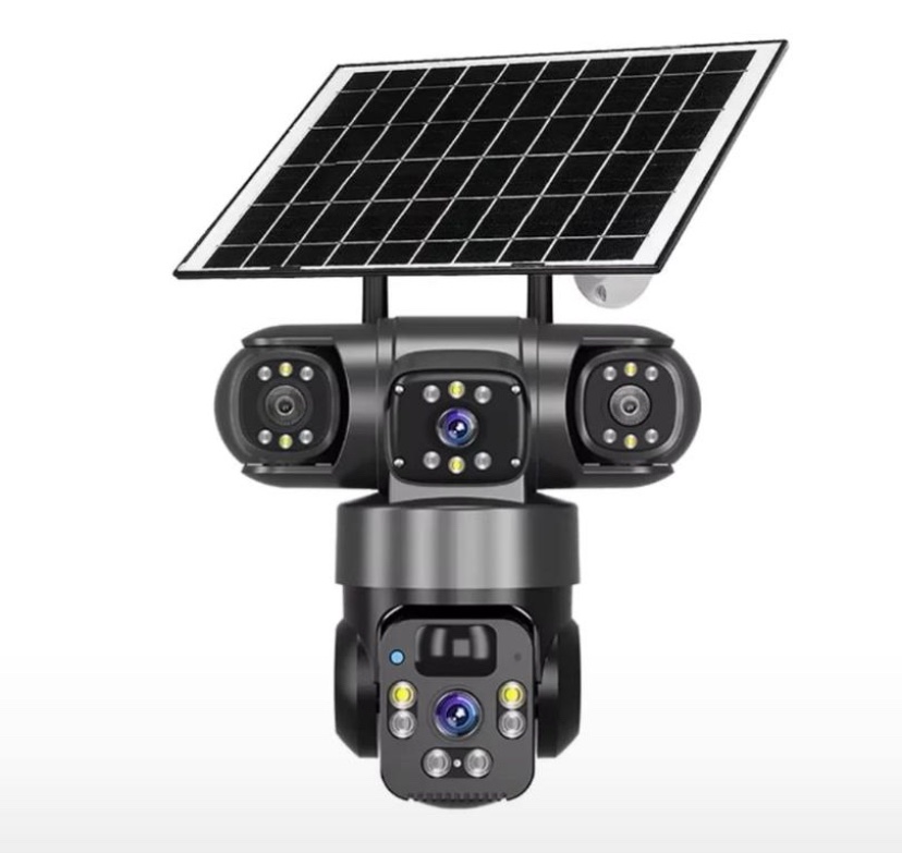 Triple-Lens 4G Solar-Powered PTZ Security Camera