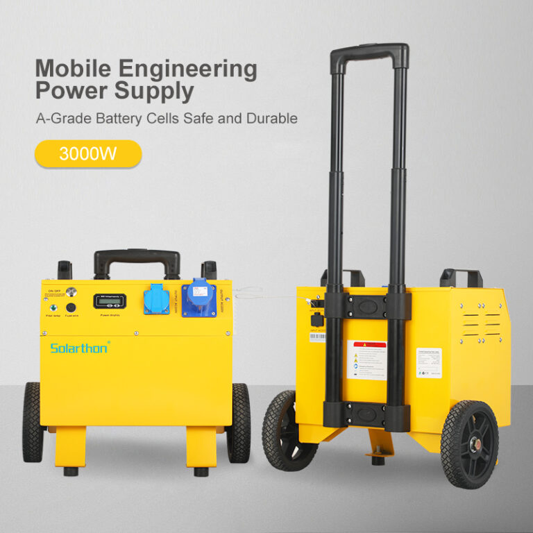 3000Watts Mobile Solar Generator 25.6V 2560Wh LiFePo4 Battery Capacity-High Quality Construction Power Station