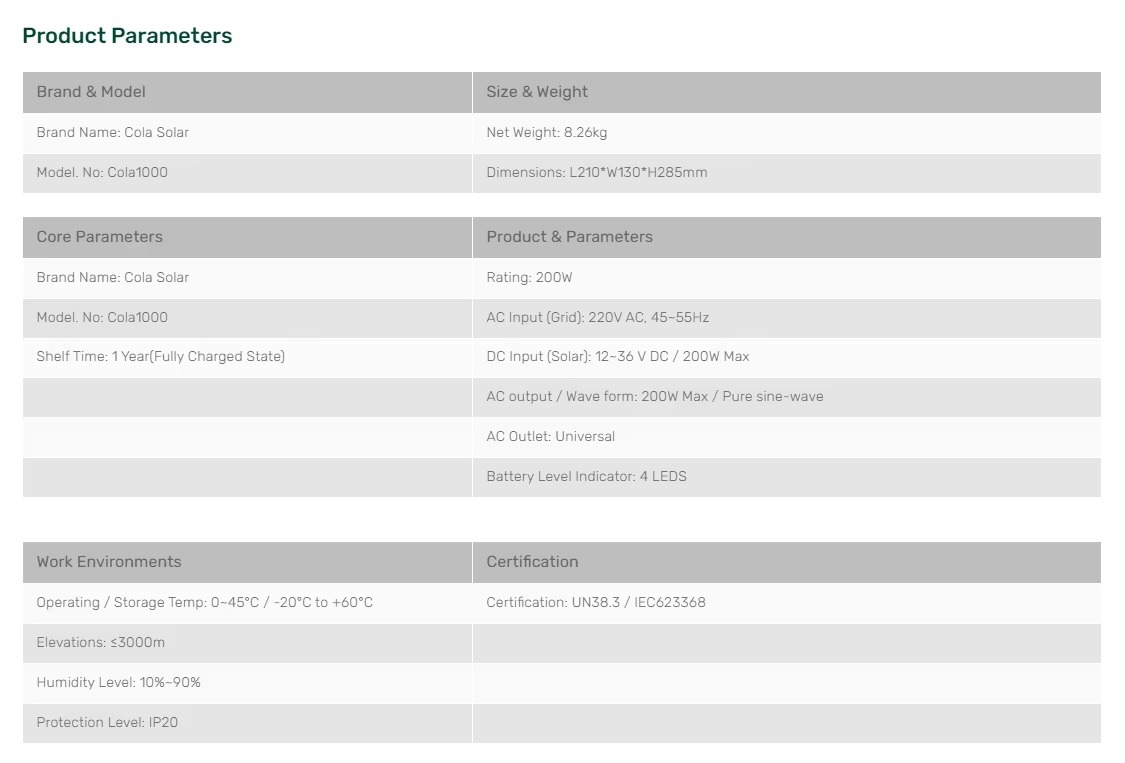 Cola 1000 Pro Solar Generator - Image 4